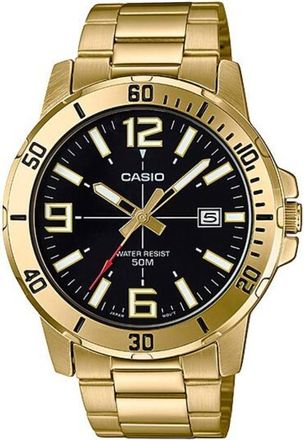 Casio Stainless Steel Strap Mens Gold Analog MTP-VD01G-1B