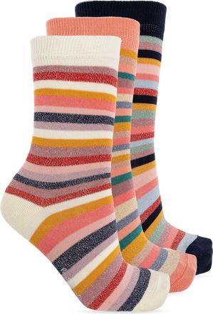 Paul Smith Three-pack Of Cotton Socks With Lurex Thread