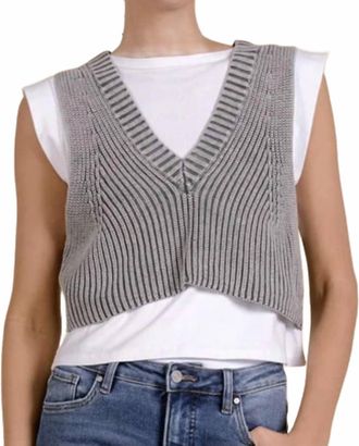 Elan Sleeveless Layered Sweater In Grey