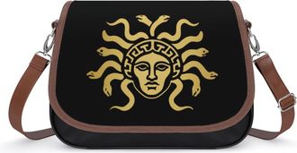 Generic Medusa Gorgon Golden Head Fashion Womens Crossbody Bags Novelty Handbag Shoulder Bag Purse