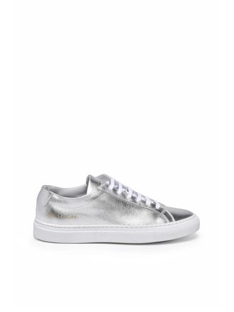 Common Projects Silver Achilles Metallic Leather Low-Top Sneakers