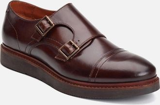 base Mens Base London Knight Leather Mens Burnt Brown Double Monk Shoes - Size: 11