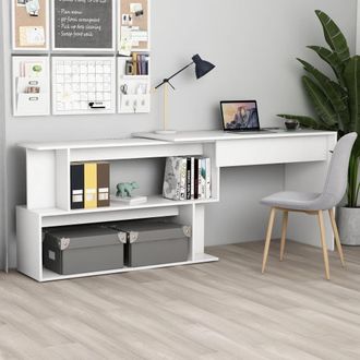 Berkfield Home Corner Desk White 200x50x76 cm Engineered Wood | Size: 200 x 50 x 76 cm