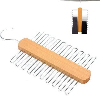 No Brand Perchero De Madera Para Corbatas - Organizador De Corbatas Con Rotaci&oacute;n De 360 Grados - Estante De Almacenamiento Para Corbatas, Cinturones, Bufandas 