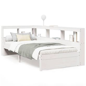 Berkfield Home Bookcase Bed without Mattress White 90x200 cm Solid Wood Pine