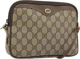 Gucci Pre-owned Vintage GG Canvas Schoudertas - Dames - Vintage Schoudertas - Beige - ONE Size - Leer - Vintage