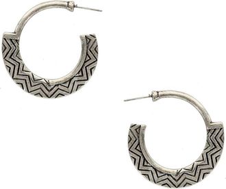 Olivia Welles Cecile Hoop Earrings in Worn Silver at Nordstrom Rack