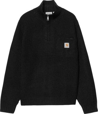 Carhartt Work in Progress Detroit Half Zip Sweater - Heren - Coltruien - Zwart - XL - Wol - Truien & Vesten