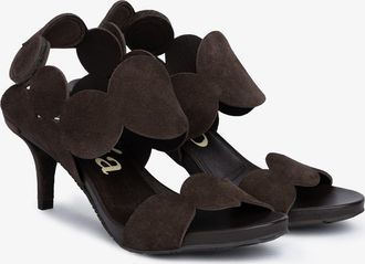 Pedro Garcia Mid heel sandal in brown suede | Winslet | Fall winter 26 |