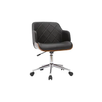 Miliboo Miliboo - Sill&oacute;n De Oficina Moderno Negro Con Madera Oscura Sandro