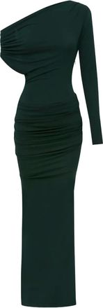 Alex Perry Abito lungo asimmetrico drappeggiato - Verde