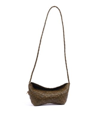 Dragon Diffusion Corsina Diagonal Weave Flap Leather Shoulder Bag