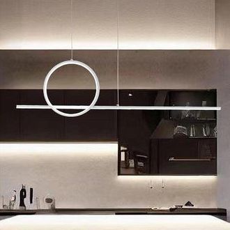 Trade Shop Trade Shop Traesio - Trade Shop - Lampadario A Sospensione Led 48w Design Cerchio Linea Moderno Bianco Ip20 Lampada 01189