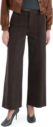 Mango Seamed High Waist Wide Leg Jeans in Chocolate at Nordstrom, Size 10