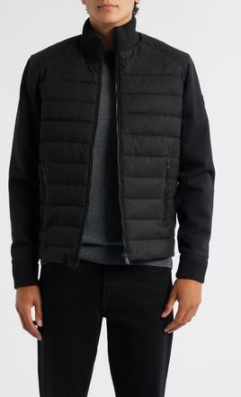 Save The Duck Gio Mixed Media Hybrid Jacket in Black at Nordstrom, Size Xx-Large