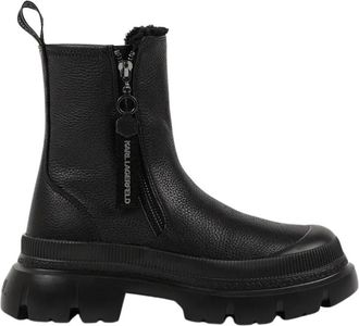 Karl Lagerfeld Trekka Max - Dames - Enkellaarsjes - Zwart - 38 EU - Leer - Schoenen