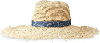 Maison Michel Beige Logo Summer Hat