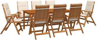 vidaXL Conjunto De Comedor De Jard&iacute;n De 9 Piezas 9 Uds. Natural Vidaxl