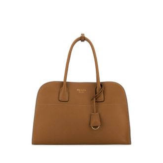 Prada Camel Leather Medium Shopping Bag