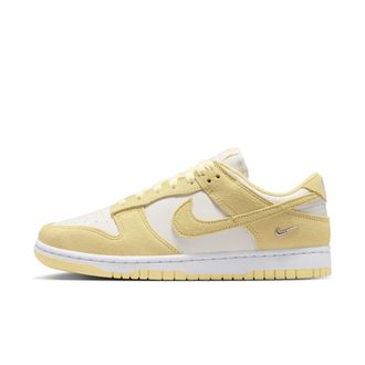 Nike Womens Dunk Low Suede Shoes in White | IO4244-104