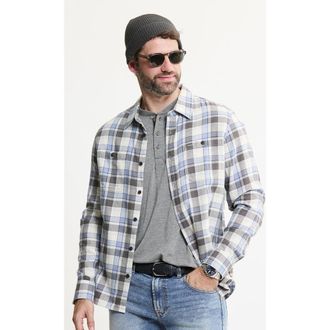 J.A.C.H.S. Rye Soft Touch Flannel Workshirt in Blue at Nordstrom, Size Xx-Large