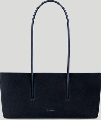 DeMellier The Stockholm Shoulder in Midnight Blue Suede Leather Shoulder bag