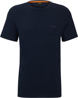 BOSS logo-print cotton T-shirt - men - Cotton - S - Blue
