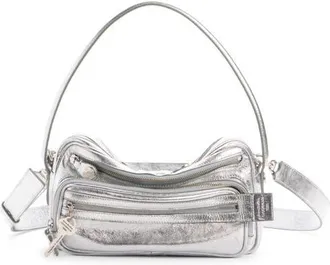 Acne Studios Camero Party Metallic Leather Shoulder Bag in Silver at Nordstrom