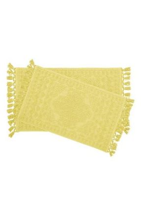 French Connection Nellore Fringe 2-Piece Bath Rug in Light Yellow at Nordstrom Rack