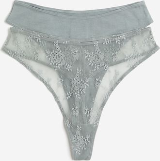 H&M 2er-Pack Tangas - Green