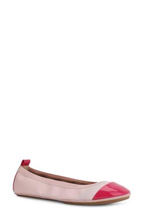 Yosi Samra Samara Foldable Ballet Flat in Light Pink /Hot Pink at Nordstrom, Size 12