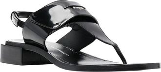 Ferragamo Logo Thong Leather Sandal