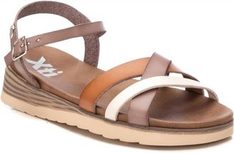 Xti Womens Low Wedge Strappy Sandals In Beige