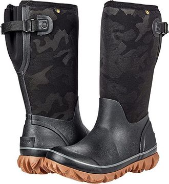 Bogs Whiteout Tonal Camo Adjustable Calf Womens Shoes Black : 10 B - Medium, Textile/Synthetic