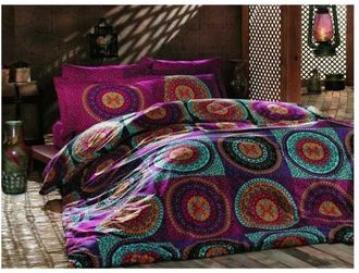 OEM Parure De Lit Generique 220x240 Cm + 2 Taies 60x60 Cm 100% Coton Ranforce Fuchsia