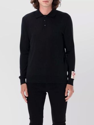 Golden Goose virgin wool long-sleeve knit polo shirt
