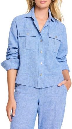 Nic+Zoe All Around Shirt Jacket in Blue Mix at Nordstrom Rack, Size Small