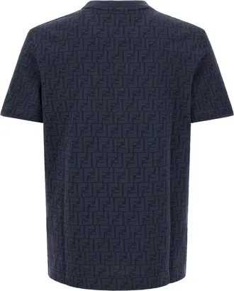 Fendi FF Monogram Piqu&eacute; T-Shirt - Navy