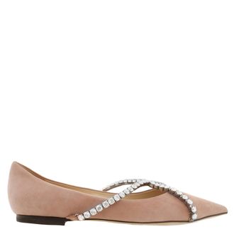 Jimmy Choo London Genevi Suede Ballerina Flats