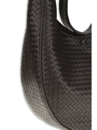 Bottega Veneta Womens Shoulder Bag Ovetto Espresso Lambskin Espresso-Brass Espresso/brass
