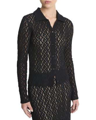 Vince Floral Smocked Button-Up Shirt