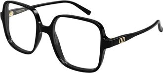 Valentino Glasses, female, Black, Size: 53 MM Square-frame Glasses