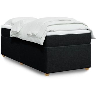 vidaXL Cama Box Spring Con Colch&oacute;n Tela Negro 90x200 Cm Vidaxl