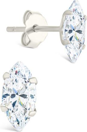 Sterling Forever Marquise-Cut Cubic Zirconia Stud Earrings in Silver at Nordstrom