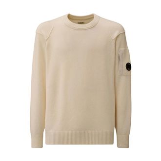 C.P. Company Round-neck Knitwear, male, White, Size: XL CP Company Sweaters White