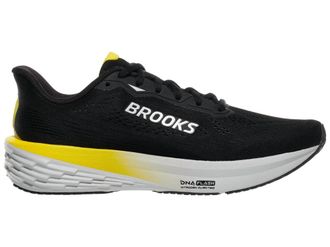 Brooks Mens Launch 12 Shoes In Black/cyber Yellow/oyster