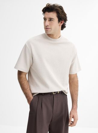 Le 31 Mens Thick textured jersey T-shirt Oversized fit