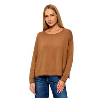 Liu Jo Trui met ronde hals - Dames - Ronde hals truien - Bruin - S - Denim - Truien & Vesten