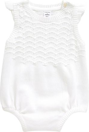 Nordstrom Bubble Sweater Romper in White at Nordstrom, Size 12M
