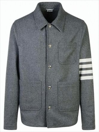 Thom Browne Tailored Medium Grey Wool And Cashmere Jacket
